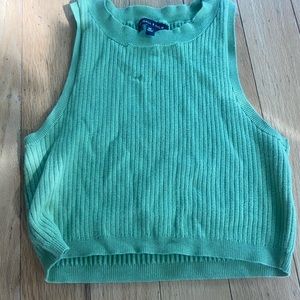 green tank - size m - cropped - sweater material